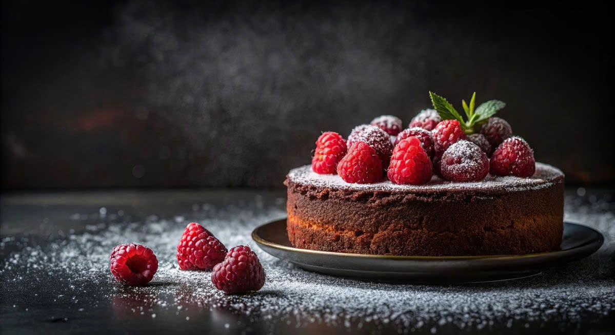 Bánh kem chocolate phủ trái cây